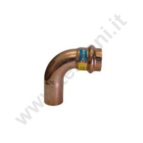 001PR15 - CURVA MASCHIO FEMMINA A 90° IN RAME A PRESSARE  D. 15